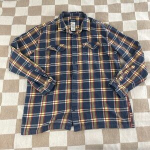 Patagonia Men's Casual Plaid Shirt - Navy, Red, Yellow